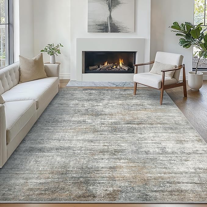 Bavni 8x10 Area Rugs, Modern Low Plie Living Room Rugs, Large Machine Washable by BAVNI