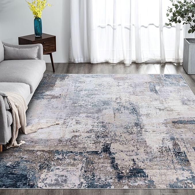 vivorug Washable Rug, Ultra Soft Area Rug 6x9, Non Slip Abstract Rug Carpet by vivorug