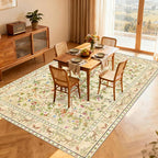 5x7 Area Rugs for Living Room, Machine Washable Non-Slip Carpet, Boho Floral - Image 5