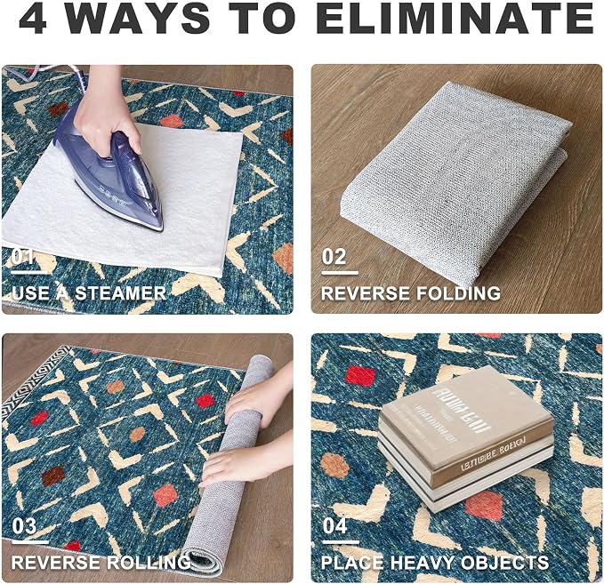 KILOCOCO Area Rug 3'x5' Rug for Entryway Washable Printed Bedroom Rugs Non Slip - Image 2