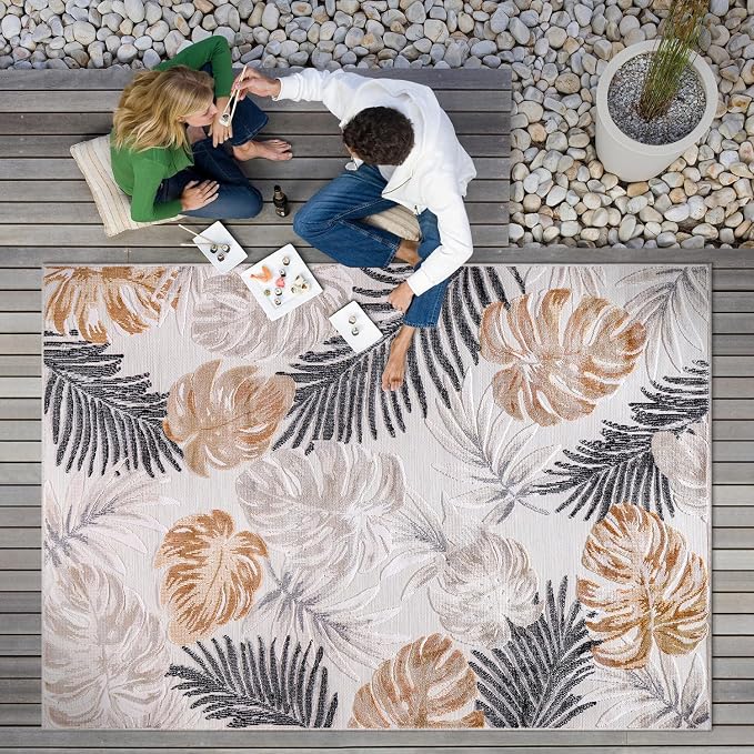 CAMILSON Indoor Outdoor Rug, Easy-Cleaning Non-Shedding Living Room, Garden and - Image 8