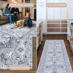 Washable Area Rug. Modern Farmhouse. Vintage. Turkish. Bohemian. Distressed. - Image 4