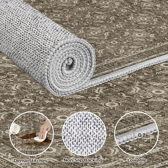 WITSHOCK Living Room Area Rugs 8x10: Soft Non-Slip Backing Washable Rugs - Image 7