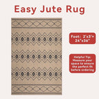 Tangsoo Easy Jute 2x3 Outdoor Rug, Non Slip Small Machine Washable Rug - Image 4