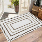 Moroccan Farmhouse Area Rugs 7x10ft, Neutral Geometric Pattern in Off-White Rug - Image 4