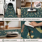 Insect Blue Green Living Room Rug 5x8 - Image 4
