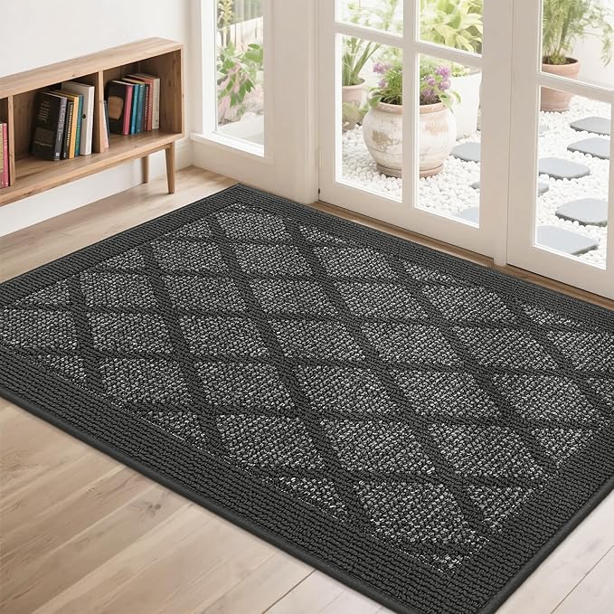 COSY HOMEER Non-Slip Door Mat 32"x48", Entryway Rugs Low Profile Absorbent Dirt by COSYHOMEER