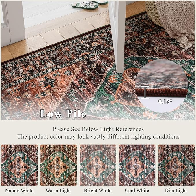 Lahome 8x10 Ultra-Thin Living Room Rug （Non-Slip Washable - Image 3