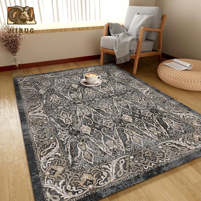 Washable Area Rug 9' x 12' Vintage Traditional Persian Mat - Image 4