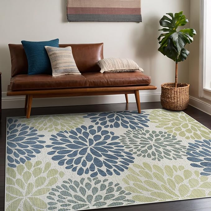 Beverly Rug Outdoor Rug 8x10 Modern Exotic Tropical Leaf Area Rugs - Image 9