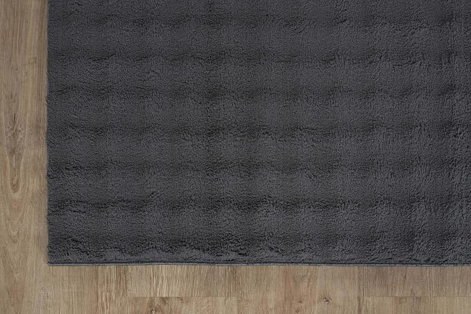CAMILSON Modern Dark Gray Non Slip Runner Rug 2x7 Ultra Soft High Pile Kitchen - Image 3
