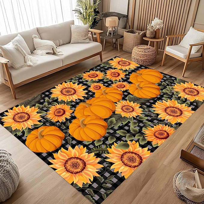 Autumn Style Area Carpet, Checkered - Image 3