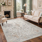 GENIMO 6x9 Area Rugs for Living Room, Machine Washable Non Slip Vintage Rugs by GENIMO