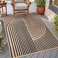 Tangsoo Easy Jute 3x5 Rug for Living Room, Non-Slip Thin Dark Brown Rainbow by Tangsoo
