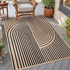 Tangsoo Easy Jute 3x5 Rug for Living Room, Non-Slip Thin Dark Brown Rainbow by Tangsoo