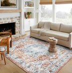 5x7 Washable Area Rug Vintage Traditional Floor Cover Foldable Thin Rug Retro - Image 2