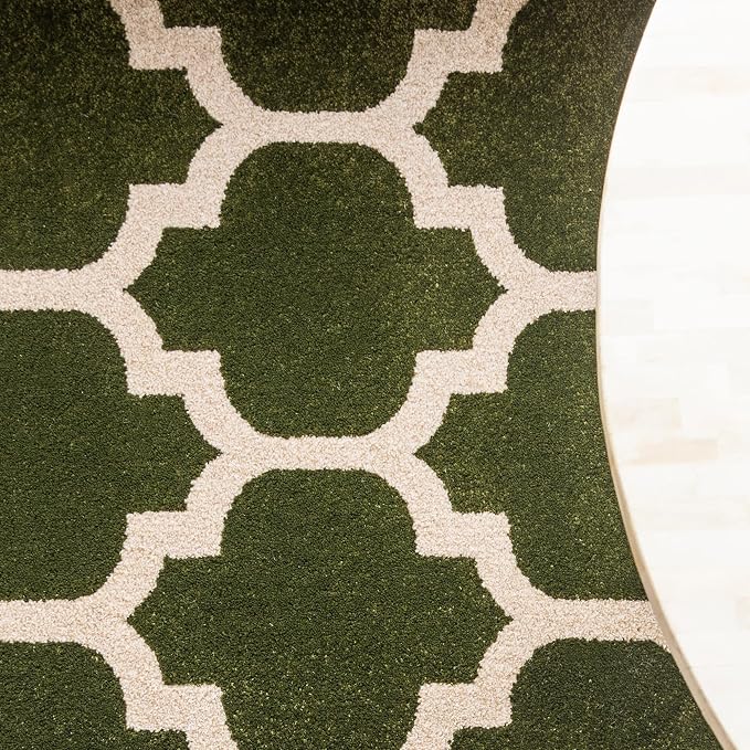 Rugs.com Lattice Collection Rug – 9' x 12' Dark Green Medium Rug Perfect - Image 8