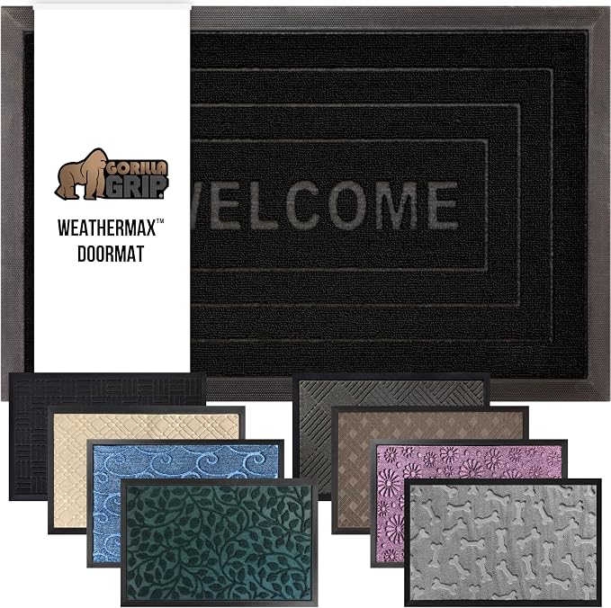 GORILLA GRIP 100% Waterproof All-Season WeatherMax Doormat, US Designed Natural by GorillaGrip