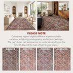 Kuden 9x12 Large Area Rug, Machine Washable Area Rug - Image 9