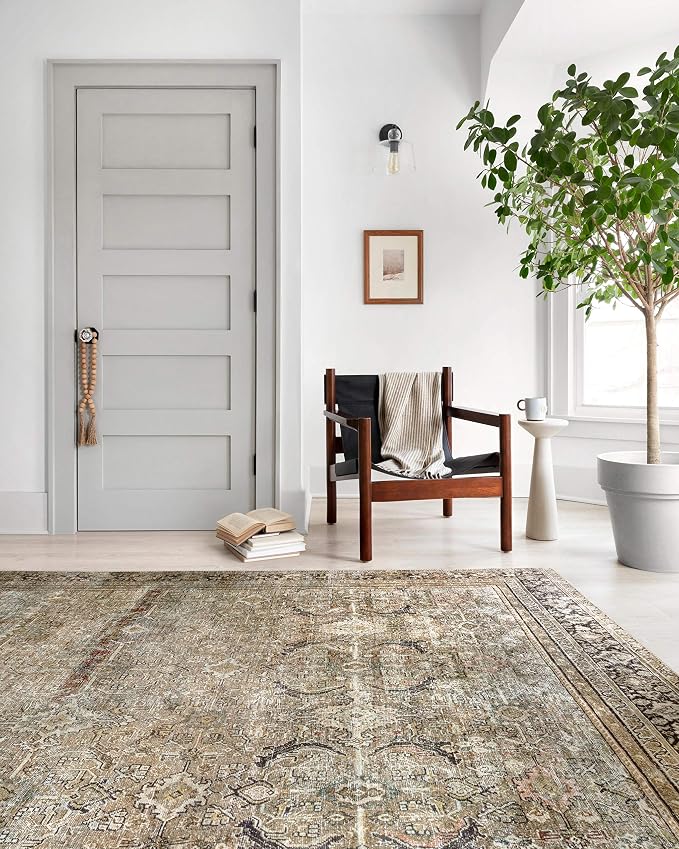 Loloi Layla Collection LAY-03 Olive/Charcoal 2'-6" x 7'-6" .13" Thick Runner Rug - Image 5