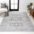 JONATHAN Y Modern Vintage Medallion Light Grey Indoor Area Rug, Easy-Cleaning by JONATHANY