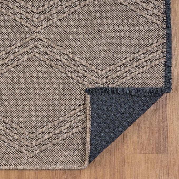 LUXE WEAVERS Modern Farmhouse Brown 8x10 Washable Area Rug, Anti-Slip Diamond - Image 7