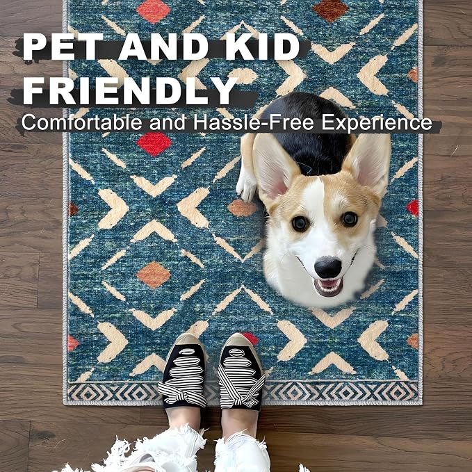 KILOCOCO Area Rug 3'x5' Rug for Entryway Washable Printed Bedroom Rugs Non Slip - Image 5
