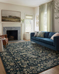 Loloi Rifle Paper Co. Laurel Collection LAU-05 Navy/Multi 2'-8" x 10' Runner Rug by Loloi