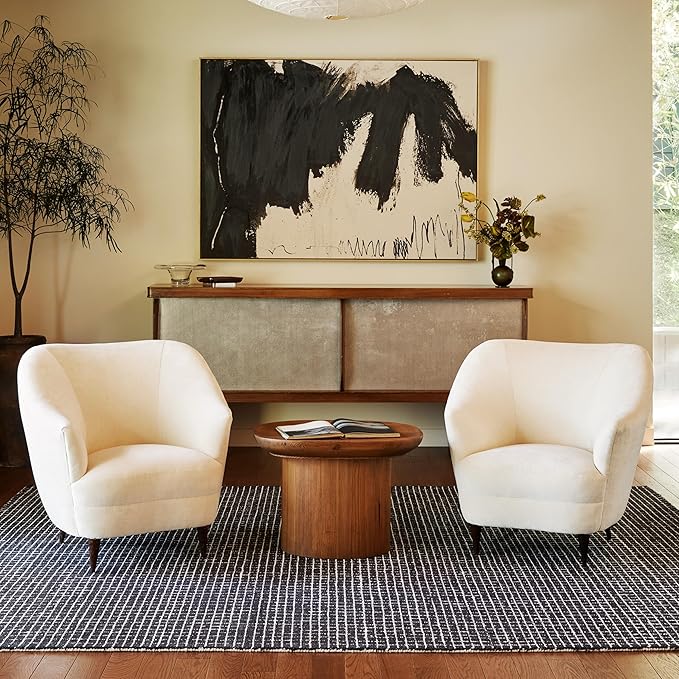 Rugs USA 6x9 Melrose Checked Wool Indoor Area Rug, Contemporary Farmhouse by RugsUSA