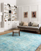 Loloi Loren Collection LQ-08 Aqua 7'-6" x 9'-6" Area Rug - Image 2