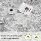3X8 Washable Runner Rug for Hallway: Soft Neutral Modern Abstract Area Rug - Image 7