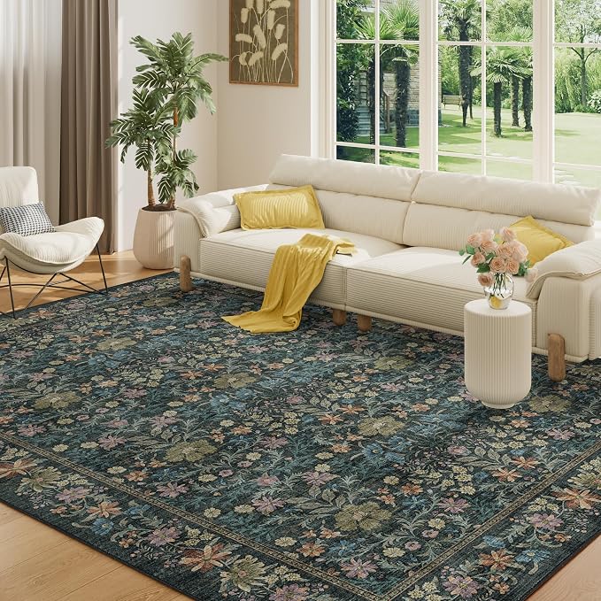 DUKINO 6x9 Rugs for Living Room, Vintage Washable Rug by DUKINO