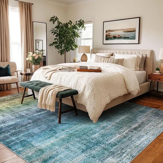 Kokia Abstract Area Rugs 9x12 Bedroom Washable Decor Low Pile Non-Slip - Image 4