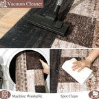 Modern Geometric Patchwork Indoor Runner Rug - Image 9