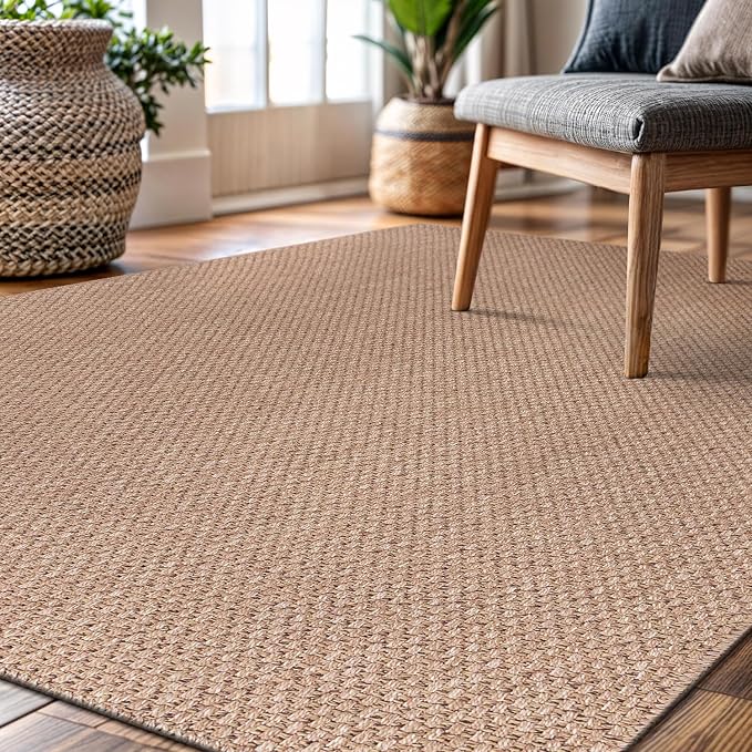 CAMILSON Easy Jute Rug 4x6, Indoor Outdoor Natural Color Farmhouse Area Rugs - Image 5