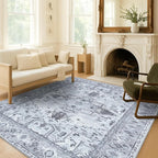 Washable Area Rug. Modern Farmhouse. Vintage. Turkish. Bohemian. Distressed. by FameLiving%7COushakRugs