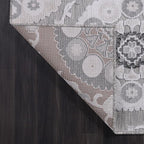 CAMILSON Indoor Outdoor Rug 5x7 Bohemian Medallion Floral Area Rugs - Image 9
