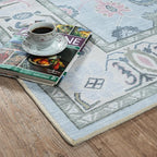 Fame Living Cream Blue Oushak Rug, Extra Large Area Rugs - Image 8