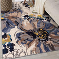 Rugshop Cream Bright Flowers Non Slip Non-Shedding Area Rug by Rugshop