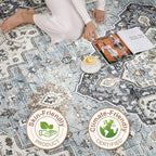 9x12 Area Rug Living Room: Washable Boho Large Neutral Vintage Soft Rugs Stain - Image 8