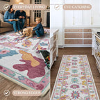 Fame Living Pink Oushak Rug, Modern Small Rugs, Door mat, Doormat - Image 5
