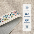 GarveeHome Washable Living Room Rug 9x12 Floral Bordered Area Rugs Soft Thin - Image 3