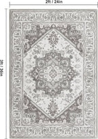 XWZO Entryway Area Rug 2x3ft — Soft Vintage Low Pile Non-Slip Backing Door - Image 2
