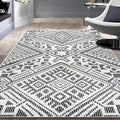 Rugshop Boho Cream Tribal Area Rug 4x6 Modern Indoor Carpet by Rugshop