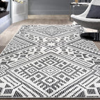 Rugshop Boho Cream Tribal Area Rug 4x6 Modern Indoor Carpet by Rugshop