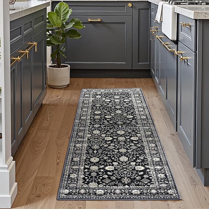 2x6 Area Rug, Boho Vintage Oriental Washable Rugs, Collapsible Area Rug - Image 5