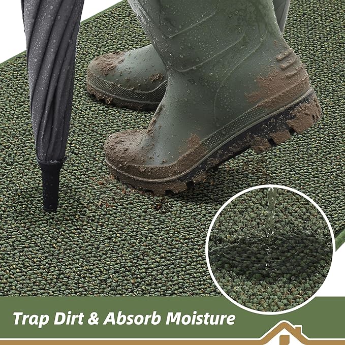 BEQHAUSE Dirt Trapper Door Mat 17" x 30", Non-Slip Doormats Washable Entryway - Image 3