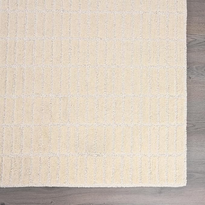 Hand-Tufted 100% Wool Area Rug – Unique Modern Geometric Grid Pattern, Soft - Image 3