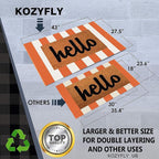 KOZYFLY Striped Rug 27.5x43 Inches Orange and White Halloween Fall Front Door - Image 2