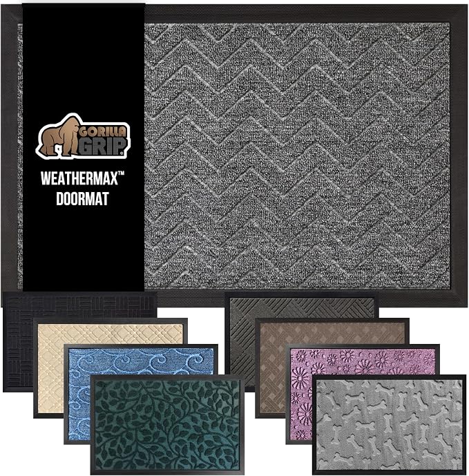 GORILLA GRIP 100% Waterproof All-Season WeatherMax Doormat US Designed Natural by GorillaGrip